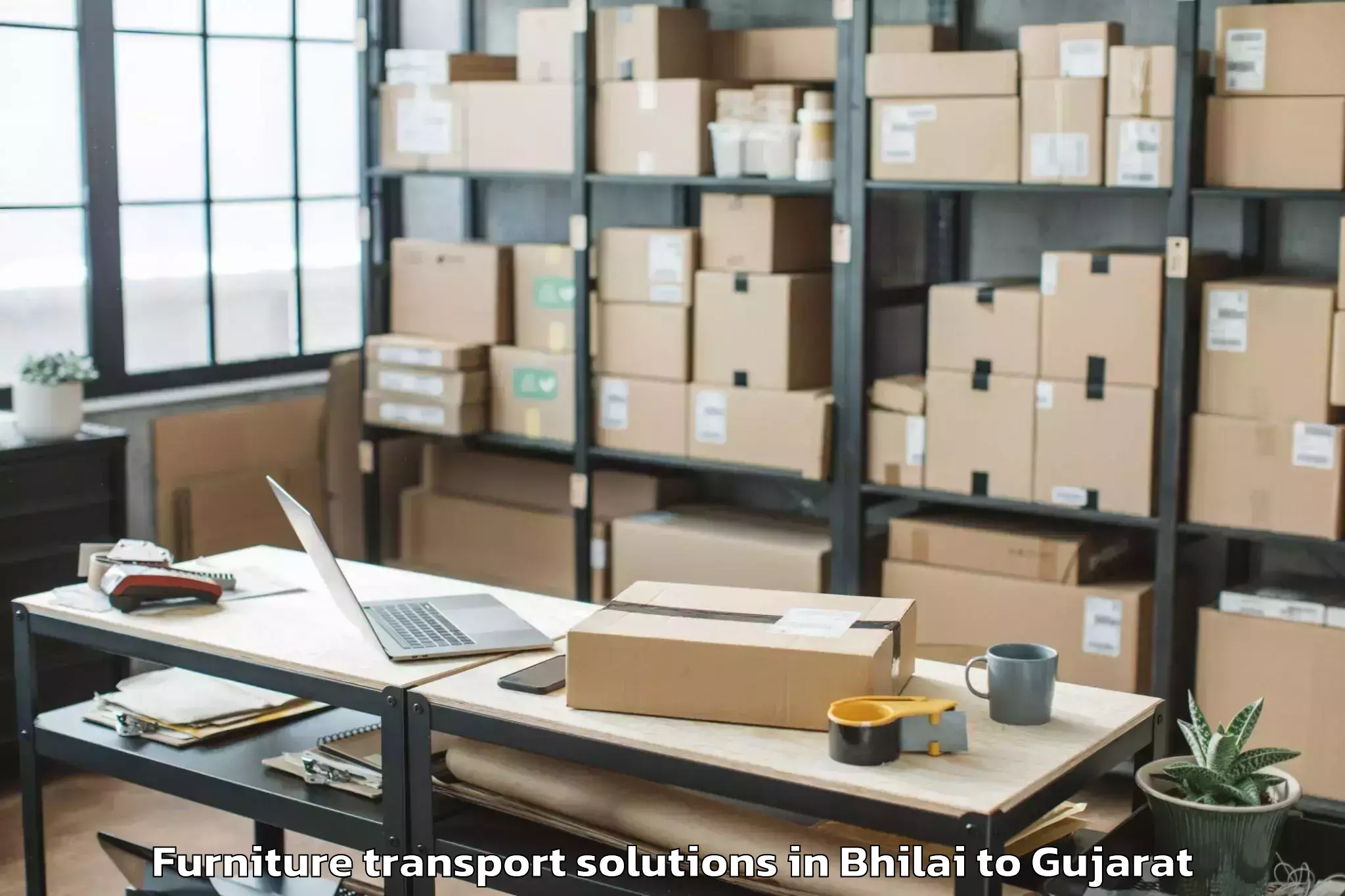 Professional Bhilai to Anand Furniture Transport Solutions